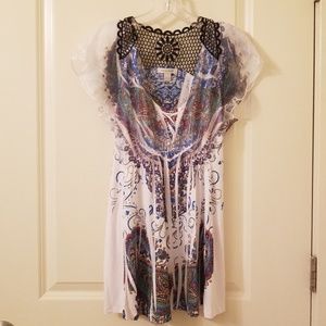 NWOT Garden print top